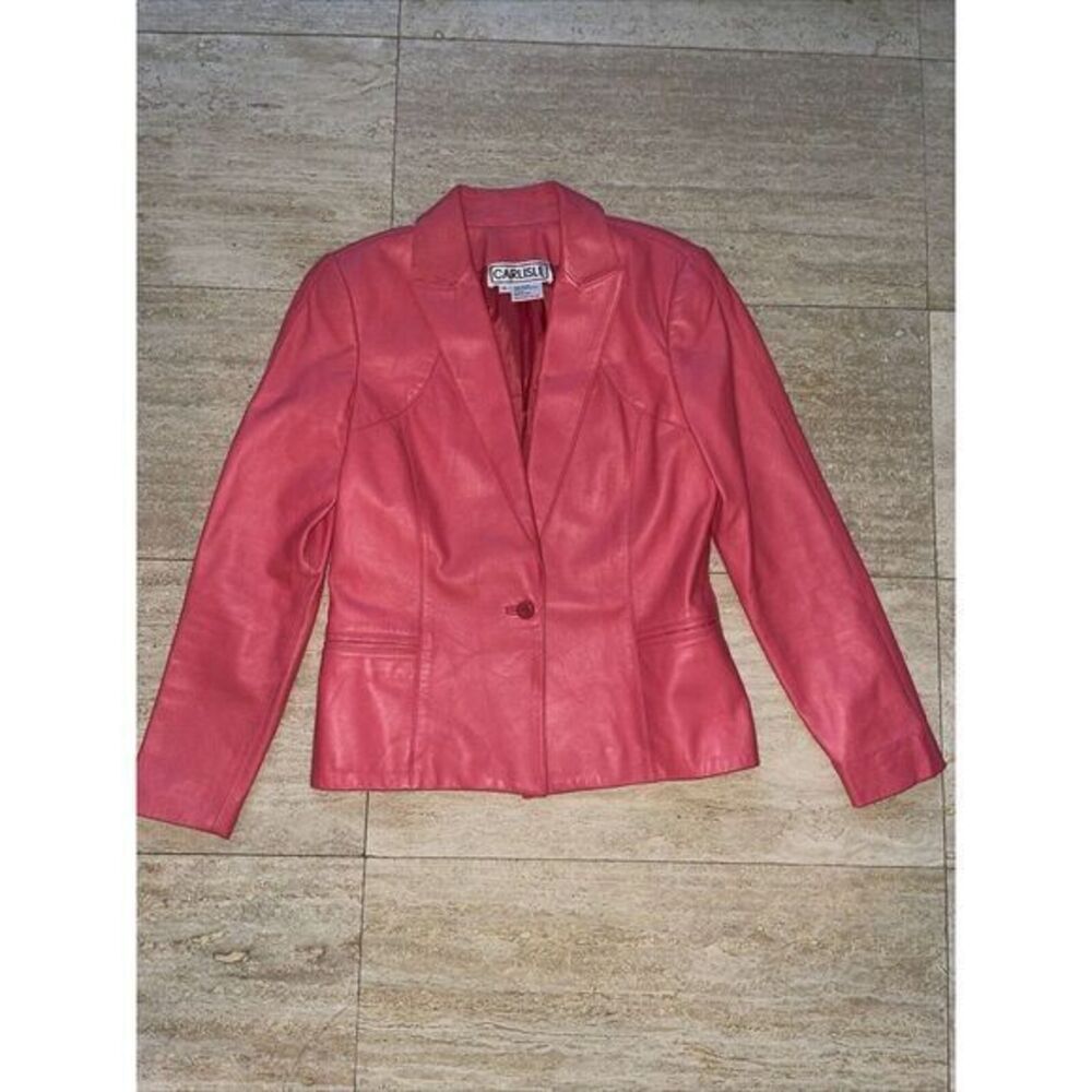 Vintage Carlisle Pink Leather‎ Women's Jacket Sz 4